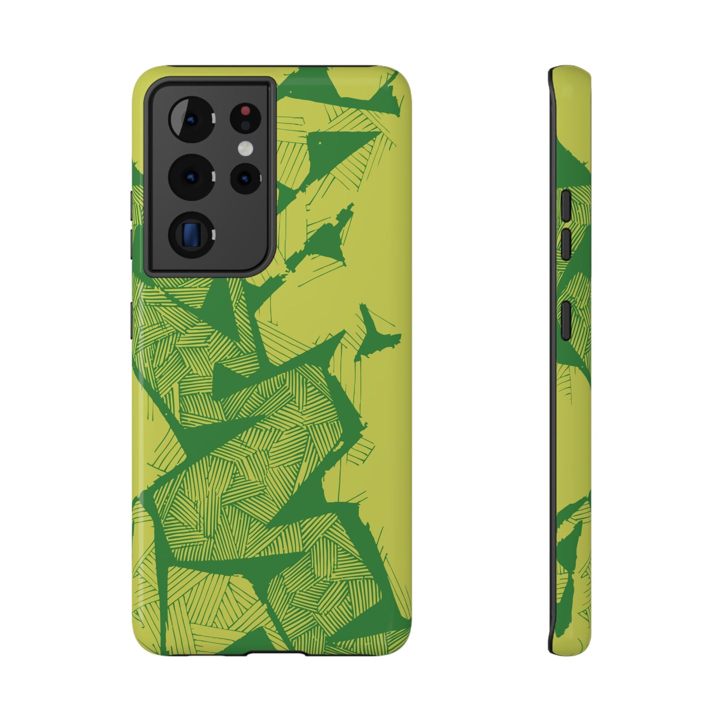 Electric Green and Gold Impact-Resistant Phone Case