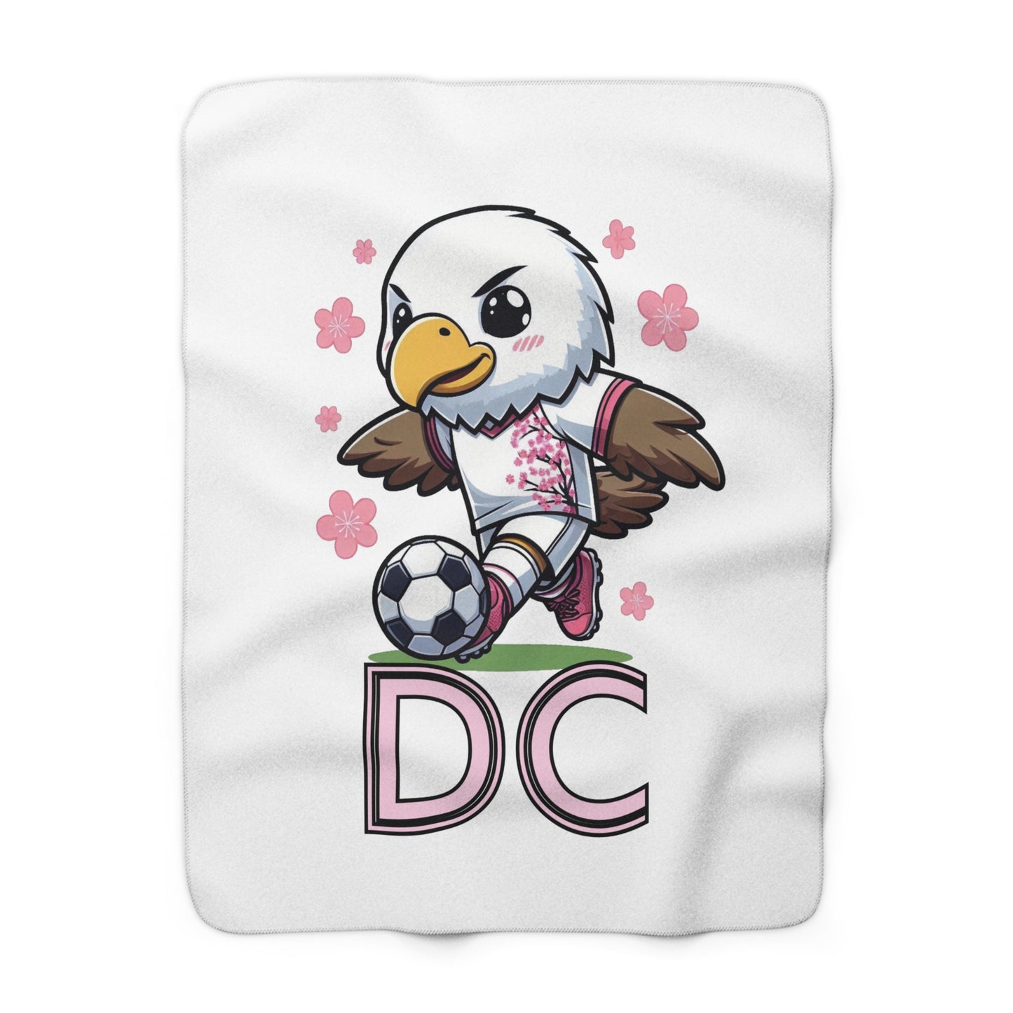 DC United Cherry Blossom Eagle  Sherpa Fleece Blanket