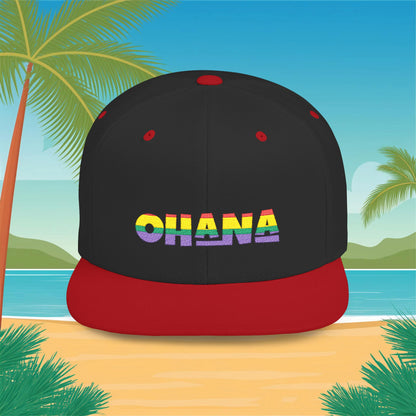 Rainbow Ohana Flat Bill Snapback
