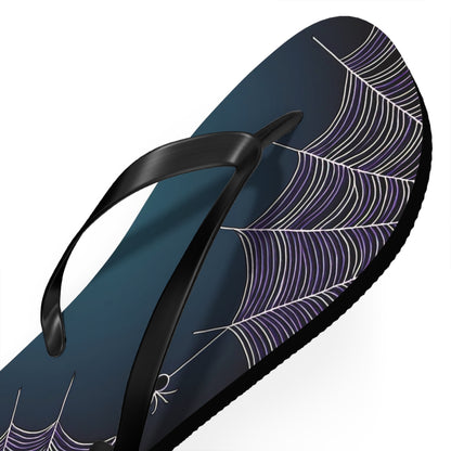 Blue Spider Web Flip Flops