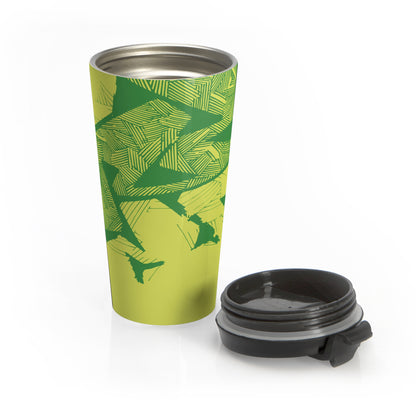 Electric Green and Gold Newcastle Travel Mug
