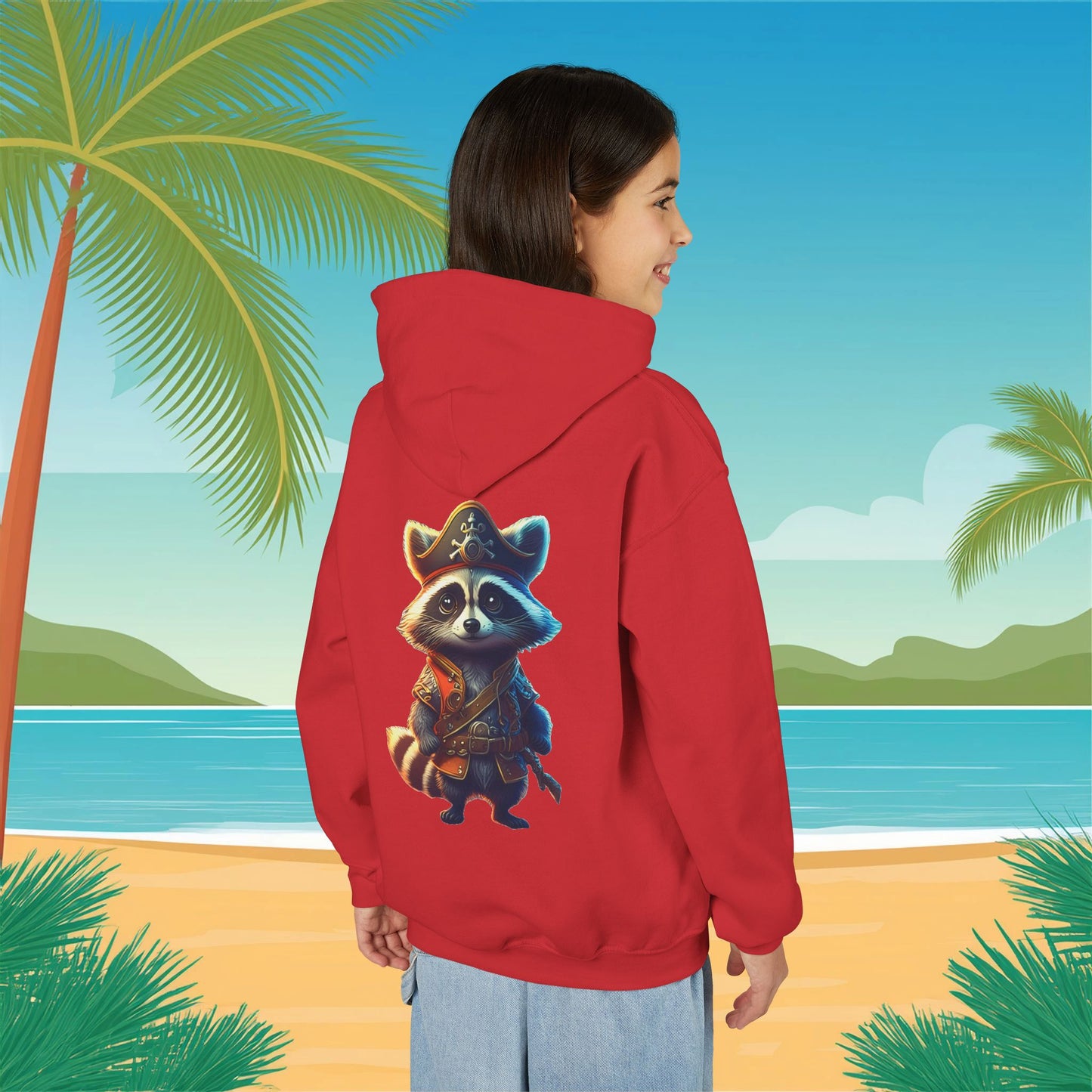 Raccoon Pirate Youth Hoodie