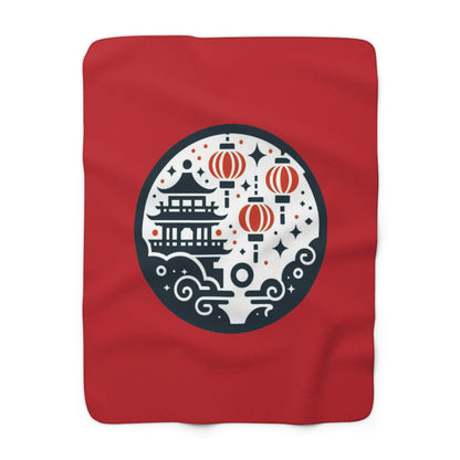 Lantern Festival Sherpa Fleece Blanket