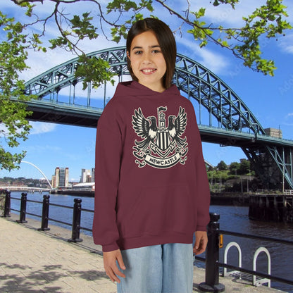 Newcastle United B&W Crest Youth Hoodie