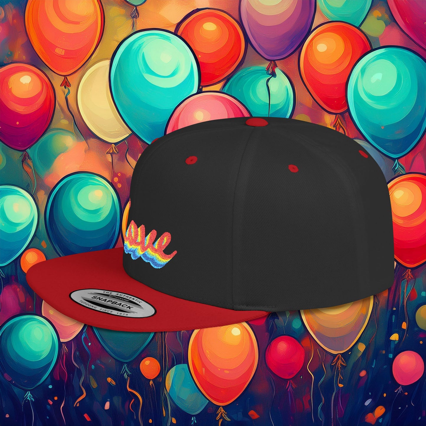 Rainbow Love Flat Bill Snapback