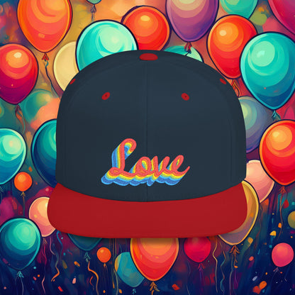 Rainbow Love Flat Bill Snapback