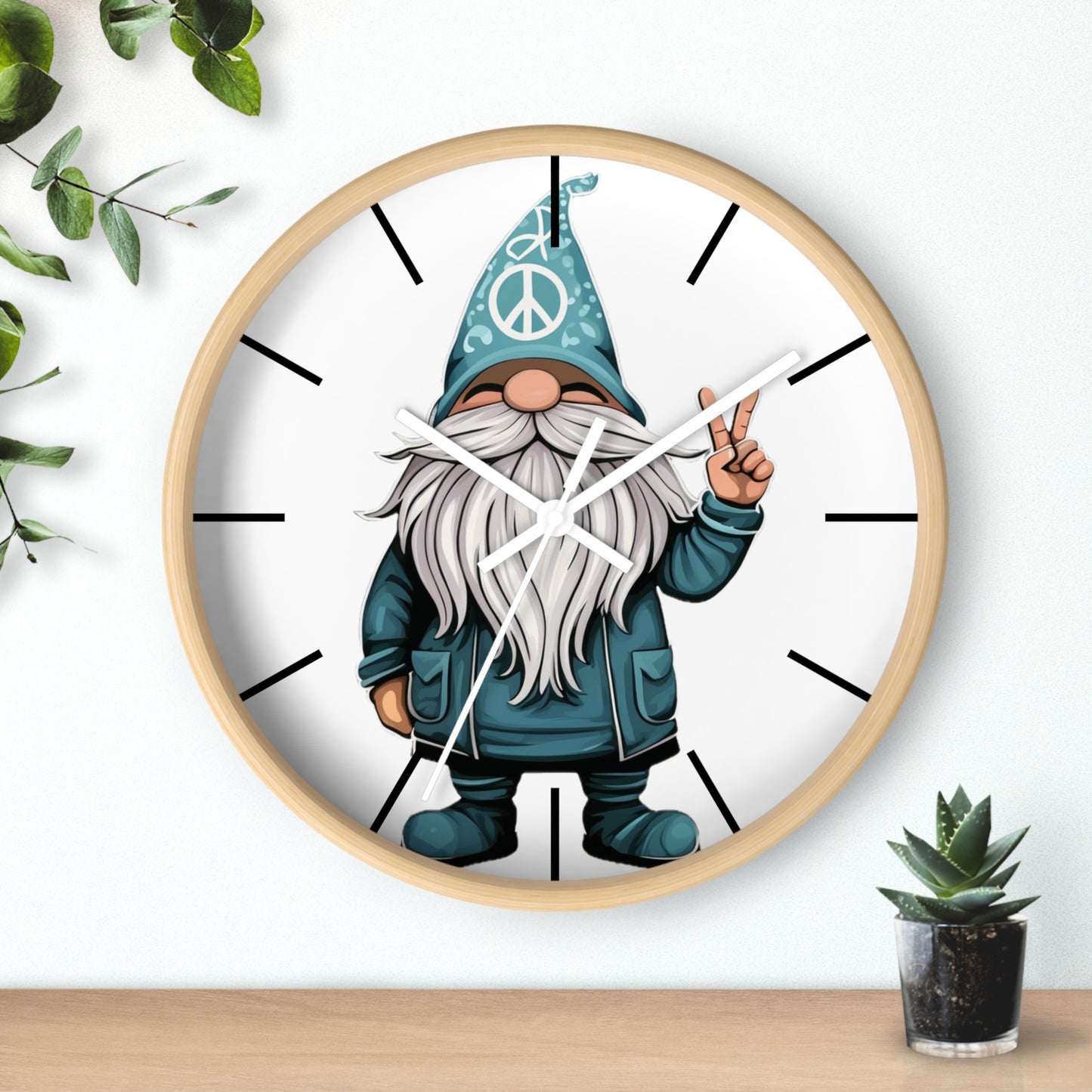 Peace Gnome Wall Clock