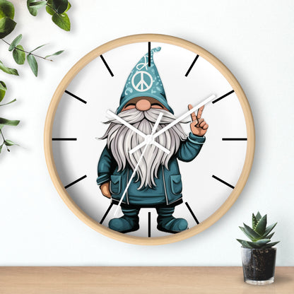 Peace Gnome Wall Clock
