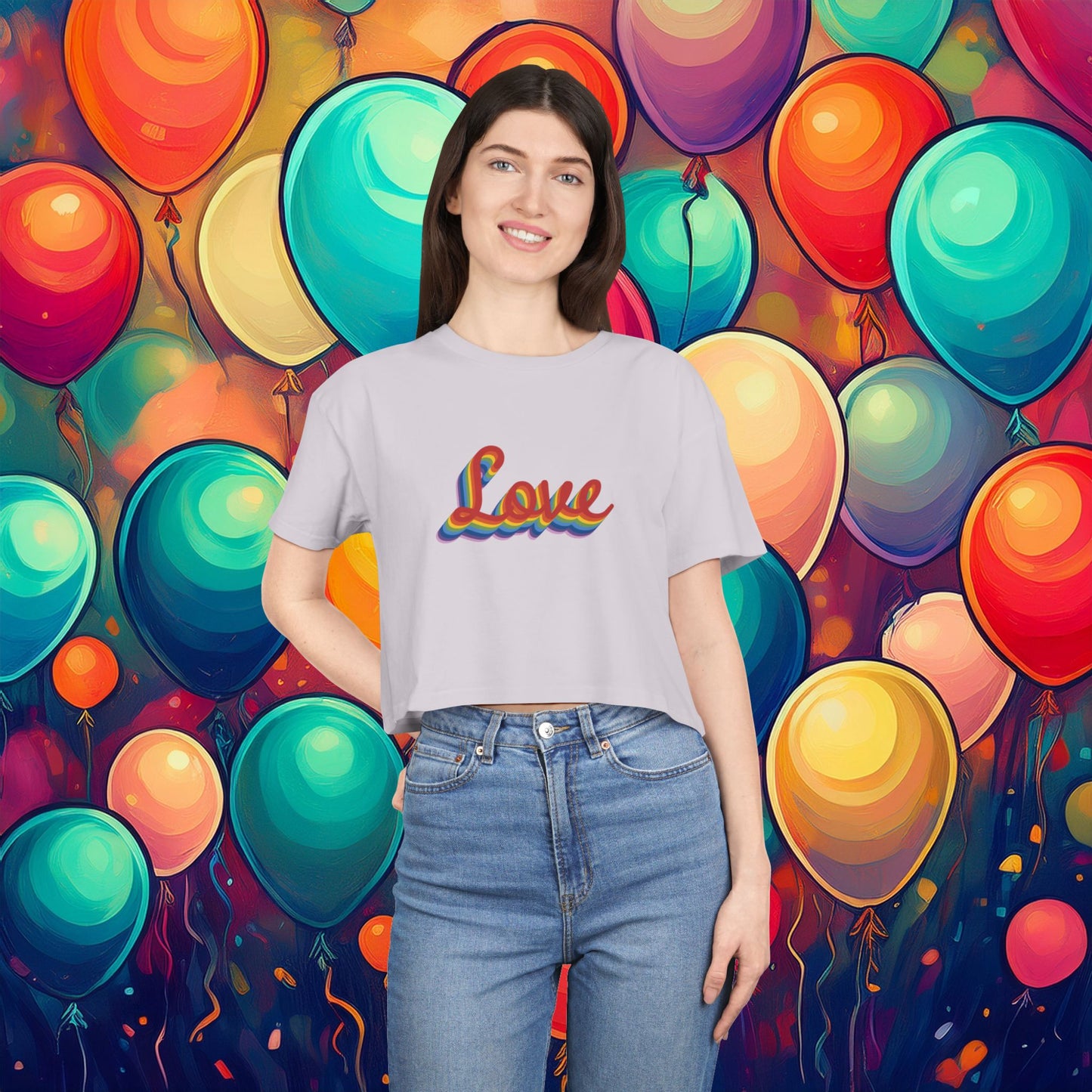 Rainbow Love Women's Crop Tee