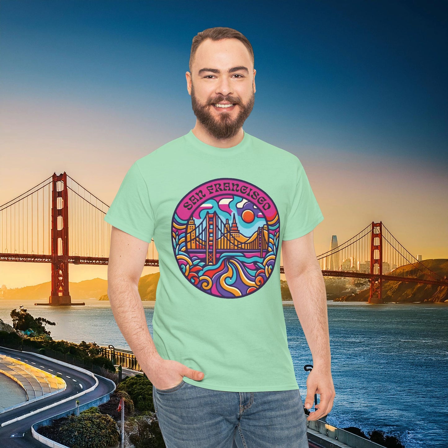 Vibrant San Francisco Psychedelic Tee