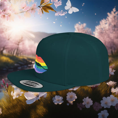 Rainbow Kiss Flat Bill Snapback