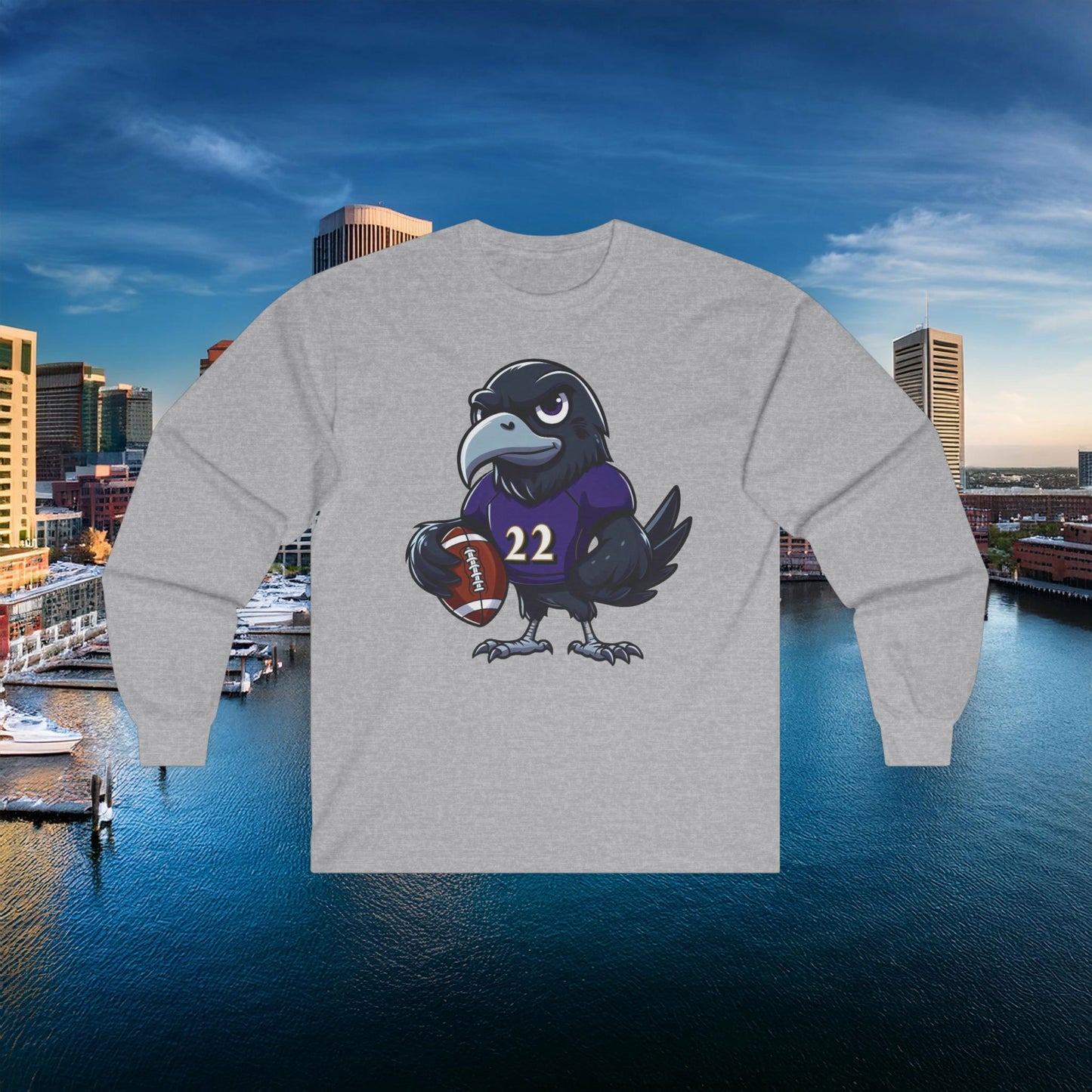Baltimore Little Football Player Long Sleeve Tee