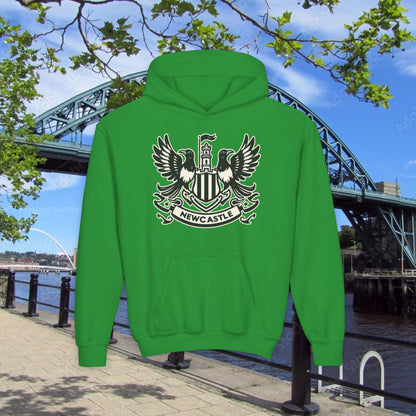 Newcastle United B&W Crest Youth Hoodie