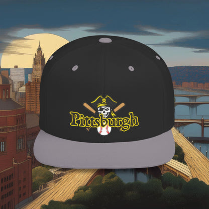 Pittsburgh Baseball Logo Flat Bill Snapback
