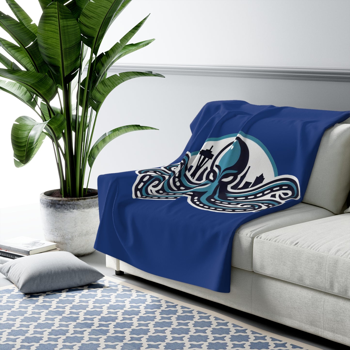 Seattle Hockey Design Sherpa Fleece Blanket