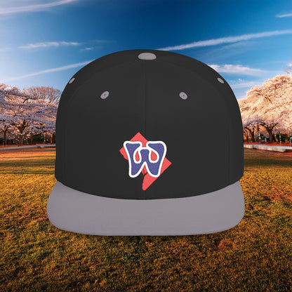 Washington Funky W Flat Bill Snapback - Blue