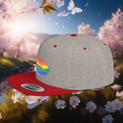 Rainbow Kiss Flat Bill Snapback