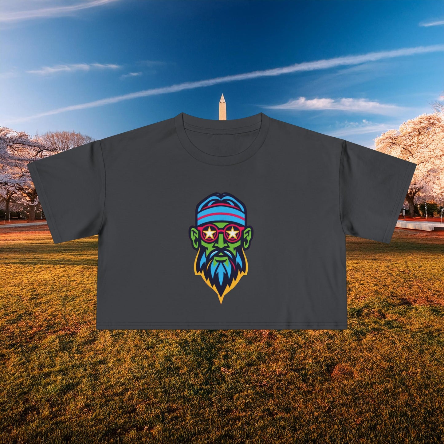 Psychedelic Wizard's Player Women's Crop Tee