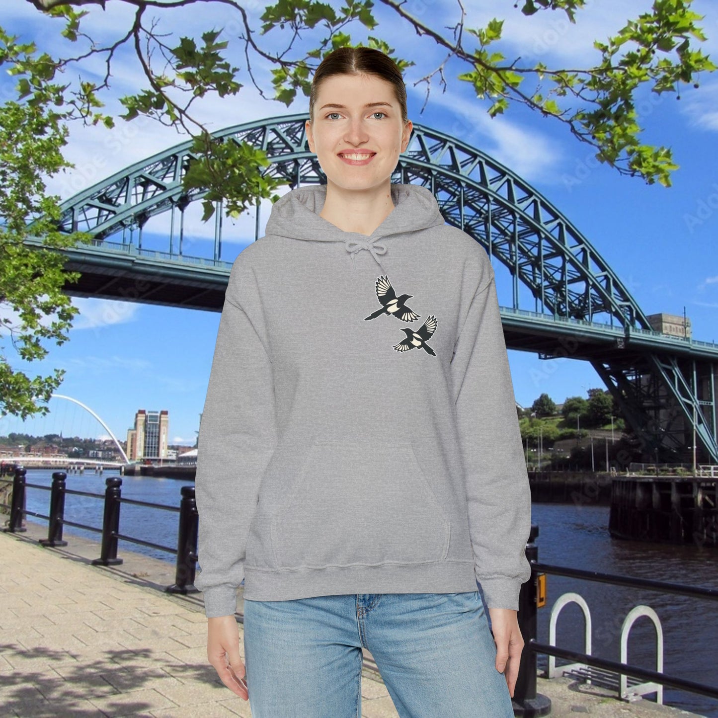 Newcastle United B&W Crest Hoodie