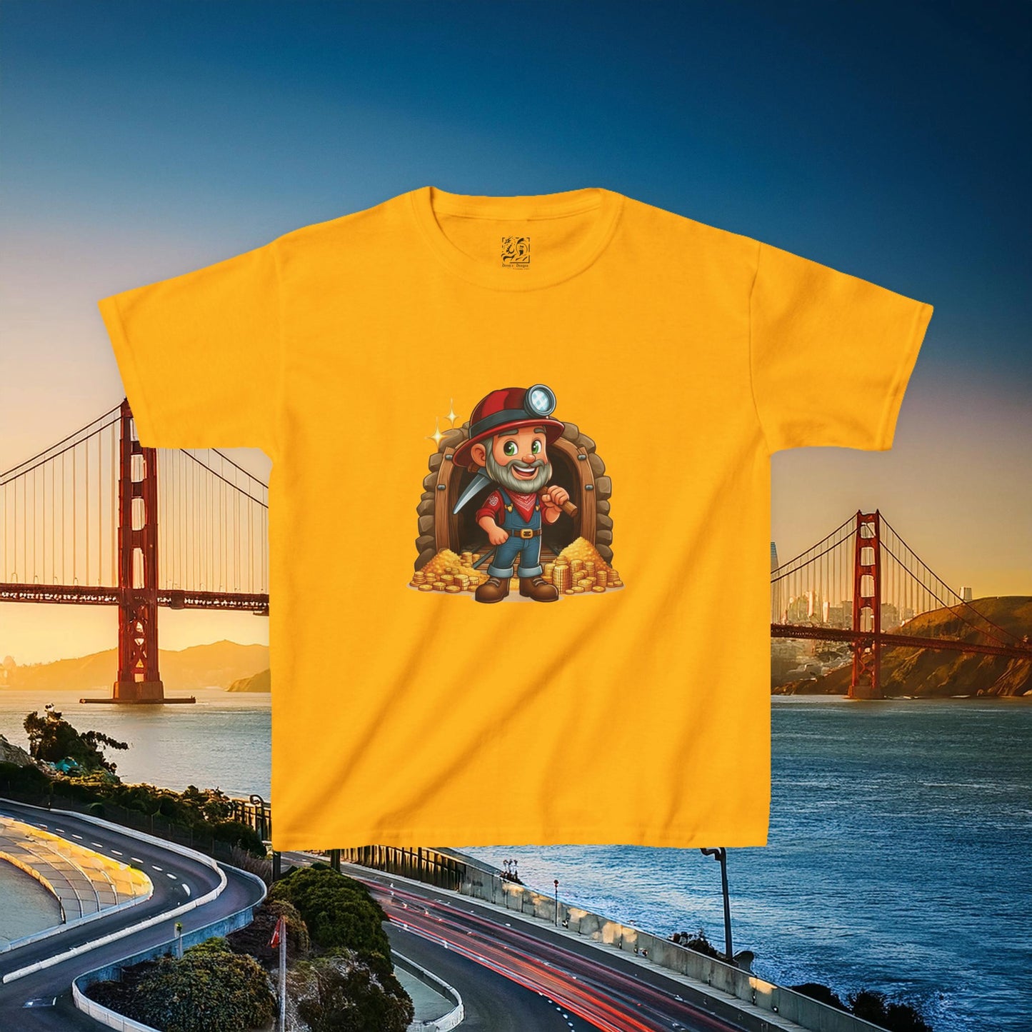 San Francisco Football Cartoon Miner Kids Tee