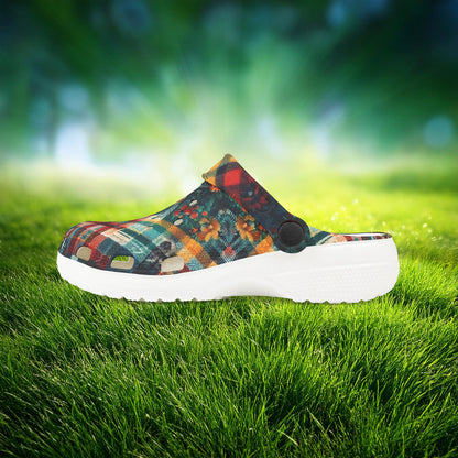 Floral Plaid Kid's Foam Clogs