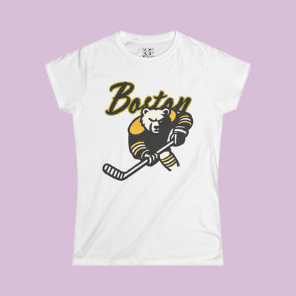 Boston Hockey Bear Women's Softstyle Tee