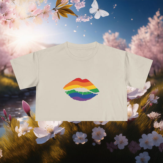 Rainbow Kiss Women's Crop Tee