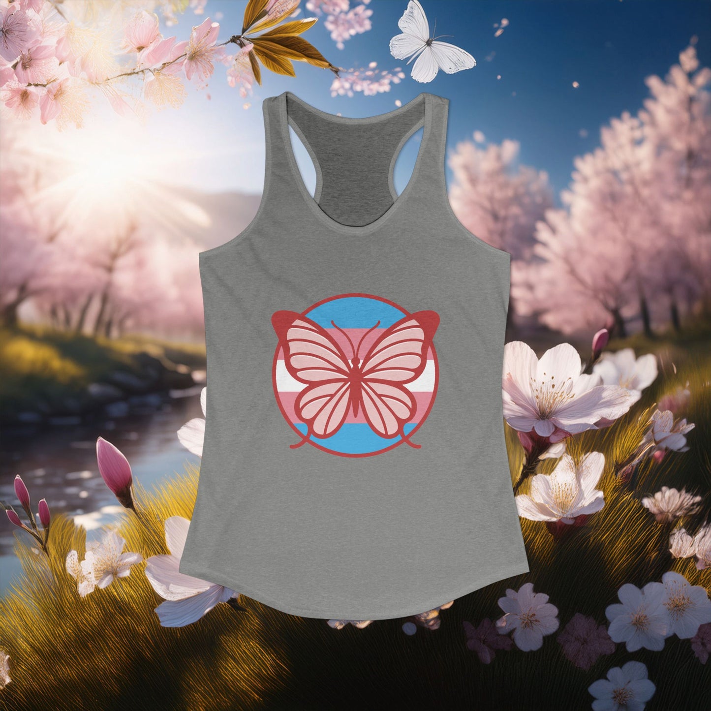 The T Elders Butterfly Graphic Racerback Tank Top