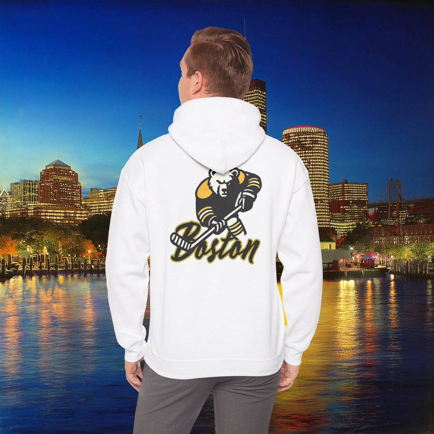 Boston Hockey Bear Hoodie