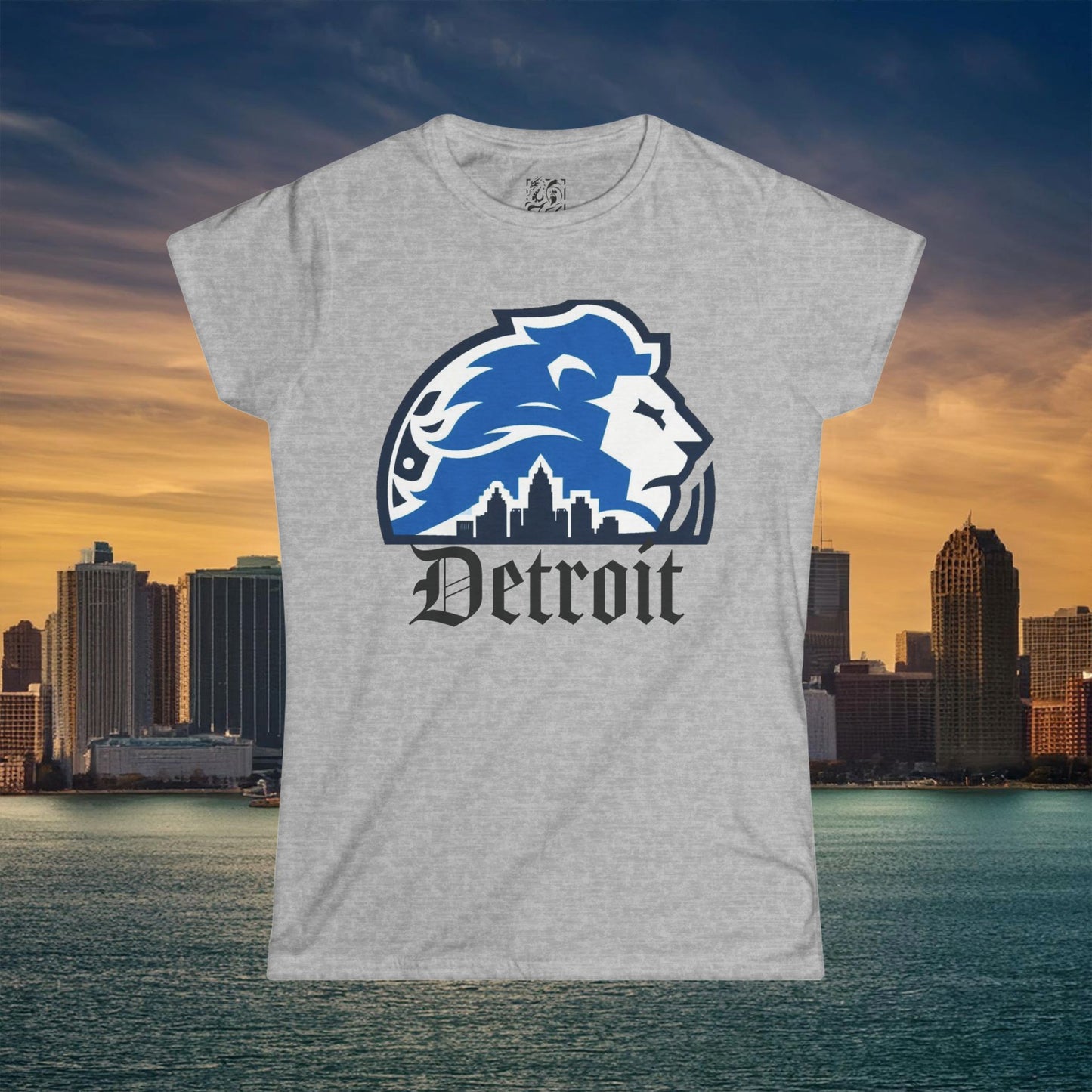 Detroit Football Skyline Women's Softstyle Tee