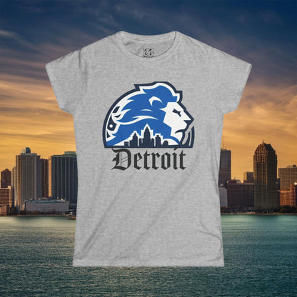 Detroit Football Skyline Women's Softstyle Tee