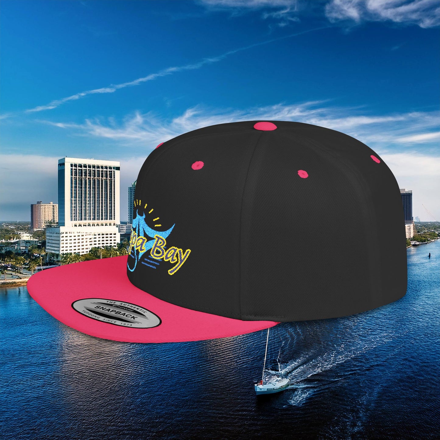 Tampa Bay Baseball Logo Flat Bill Snapback