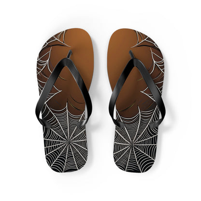 Golden Spider Web Flip Flops