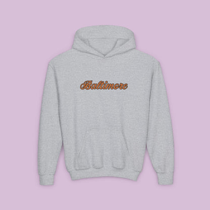 Baltimore Baseball Mini Oriole Youth Hoodie