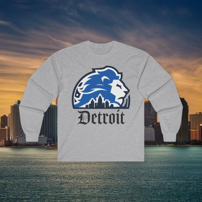 Detroit Football Skyline Long Sleeve Tee