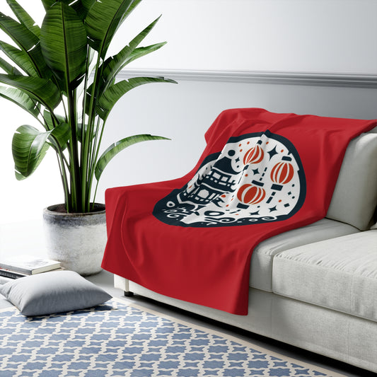 Lantern Festival Sherpa Fleece Blanket