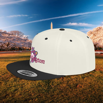 Washington Cherry Blossom Flat Bill Snapback