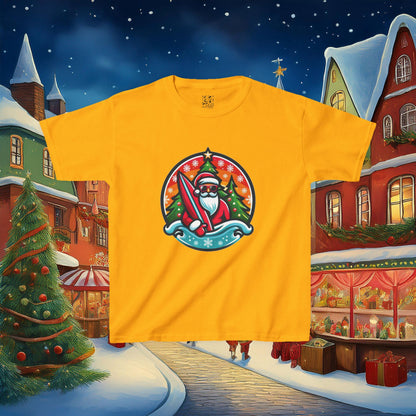Catching Waves Santa Kids Tee