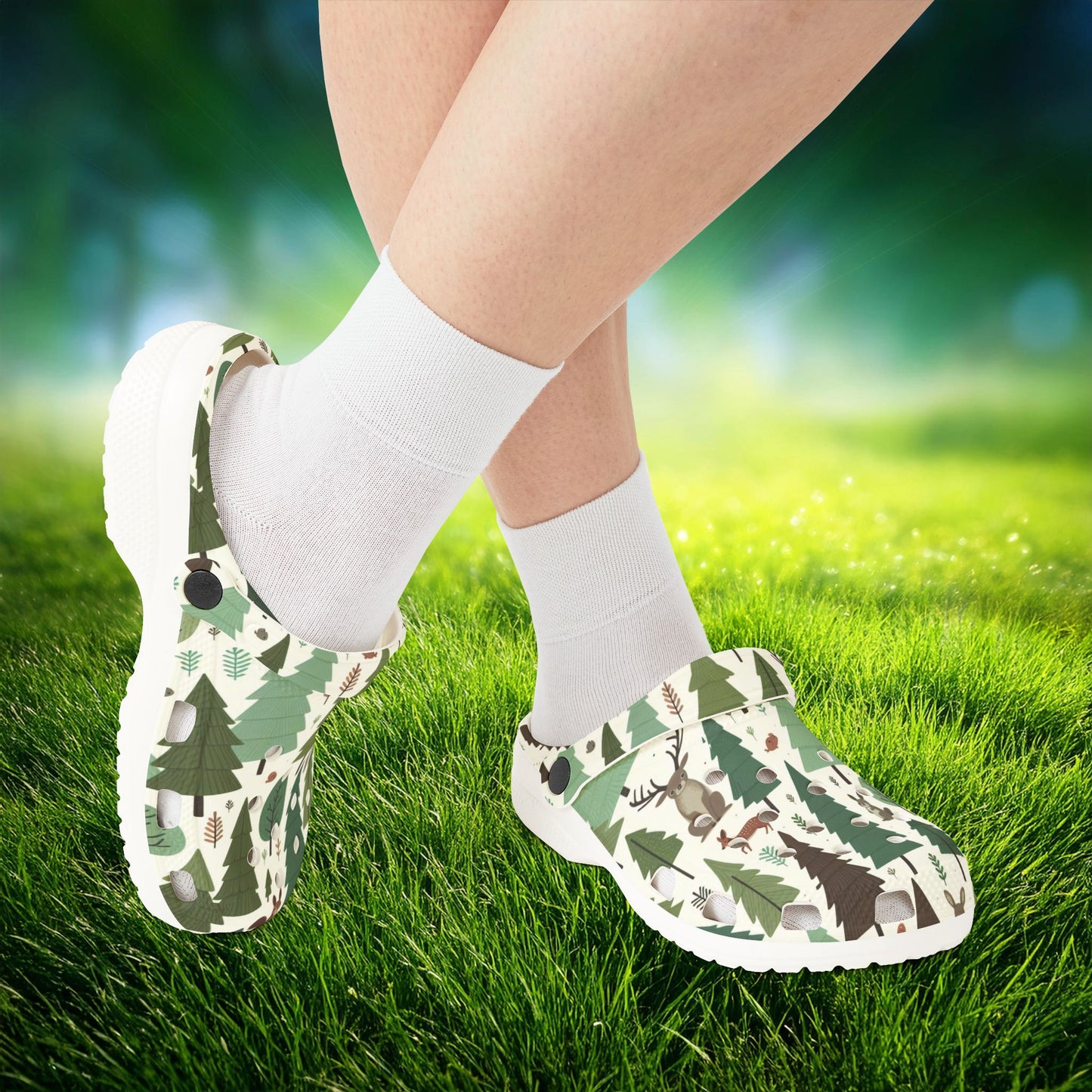 Forest Pattern Foam Clogs