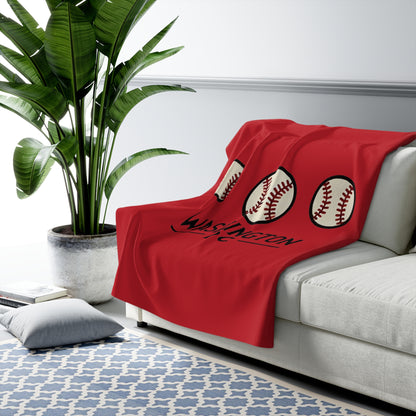 Washington DC Baseball Sherpa Fleece Blanket