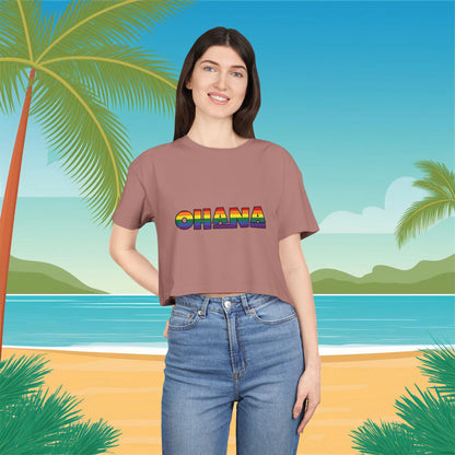 Rainbow Ohana Women's Crop Tee