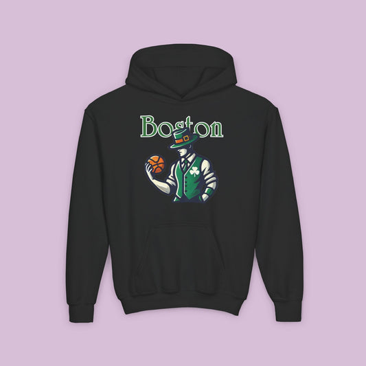 Boston Basketball Youth Hoodie