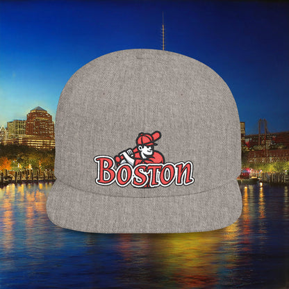 Boston Baseball Player Flat Bill Snapback