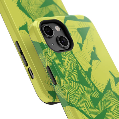 Electric Green and Gold Impact-Resistant Phone Case