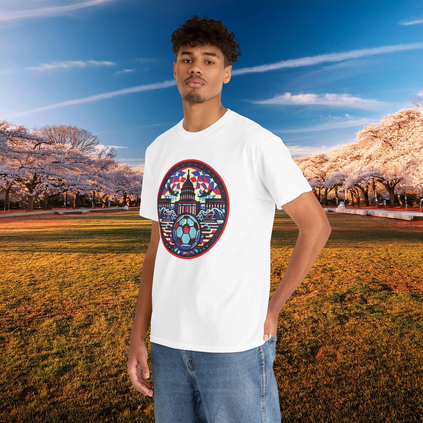 Vibrant Geometric DC Soccer Tee