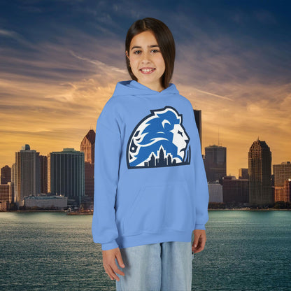 Detroit Football Skyline Youth Hoodie