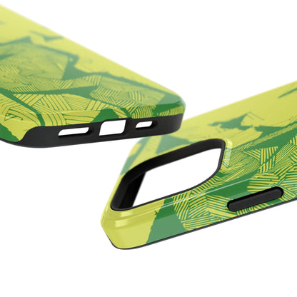 Electric Green and Gold Impact-Resistant Phone Case