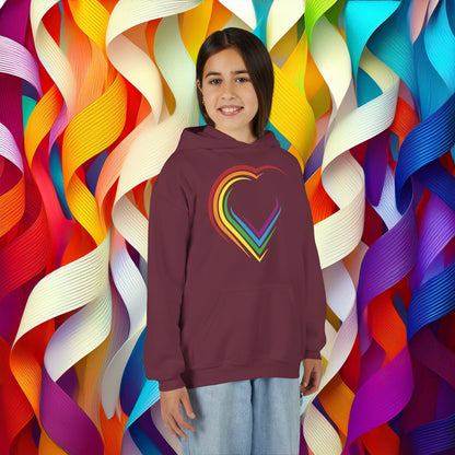 Rainbow Heart Youth Hoodie