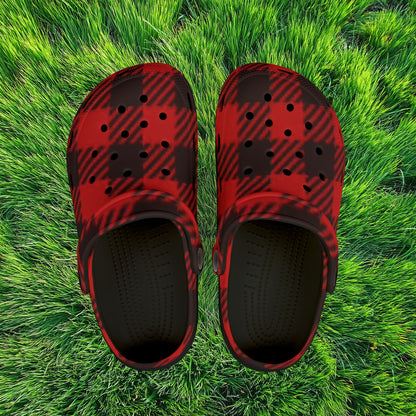 Red Buffalo Plaid Kid's Foam Clogs