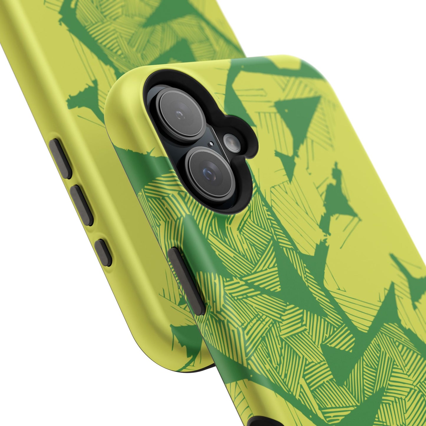 Electric Green and Gold Impact-Resistant Phone Case